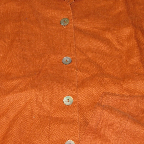 Jamaica Bay womens 100% linen 2pc burnt orange cropped pant resort outfit size M - Picture 2 of 4